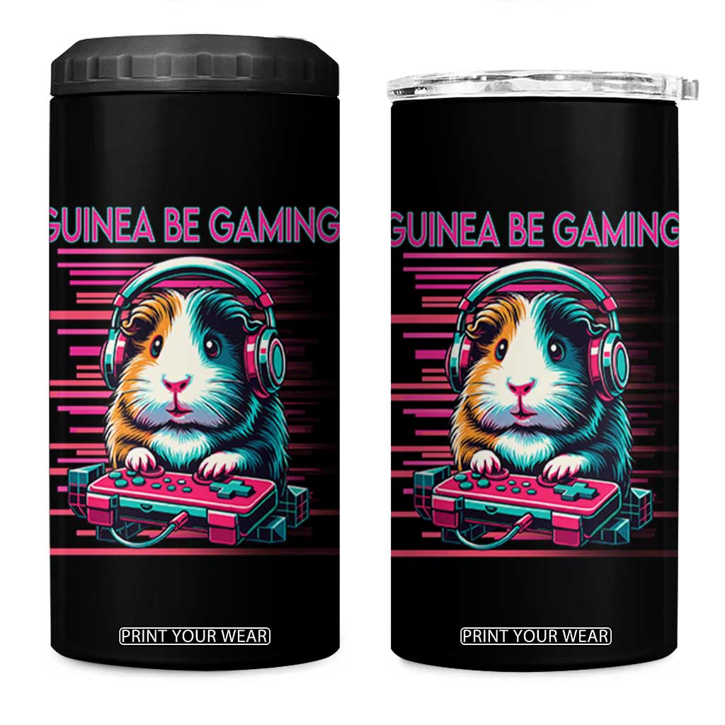 Funny Guinea Pig Video Game Player Gift 4 in 1 Can Cooler Tumbler Guinea Be Gaming TS12 One Size: 16 oz Black Print Your Wear