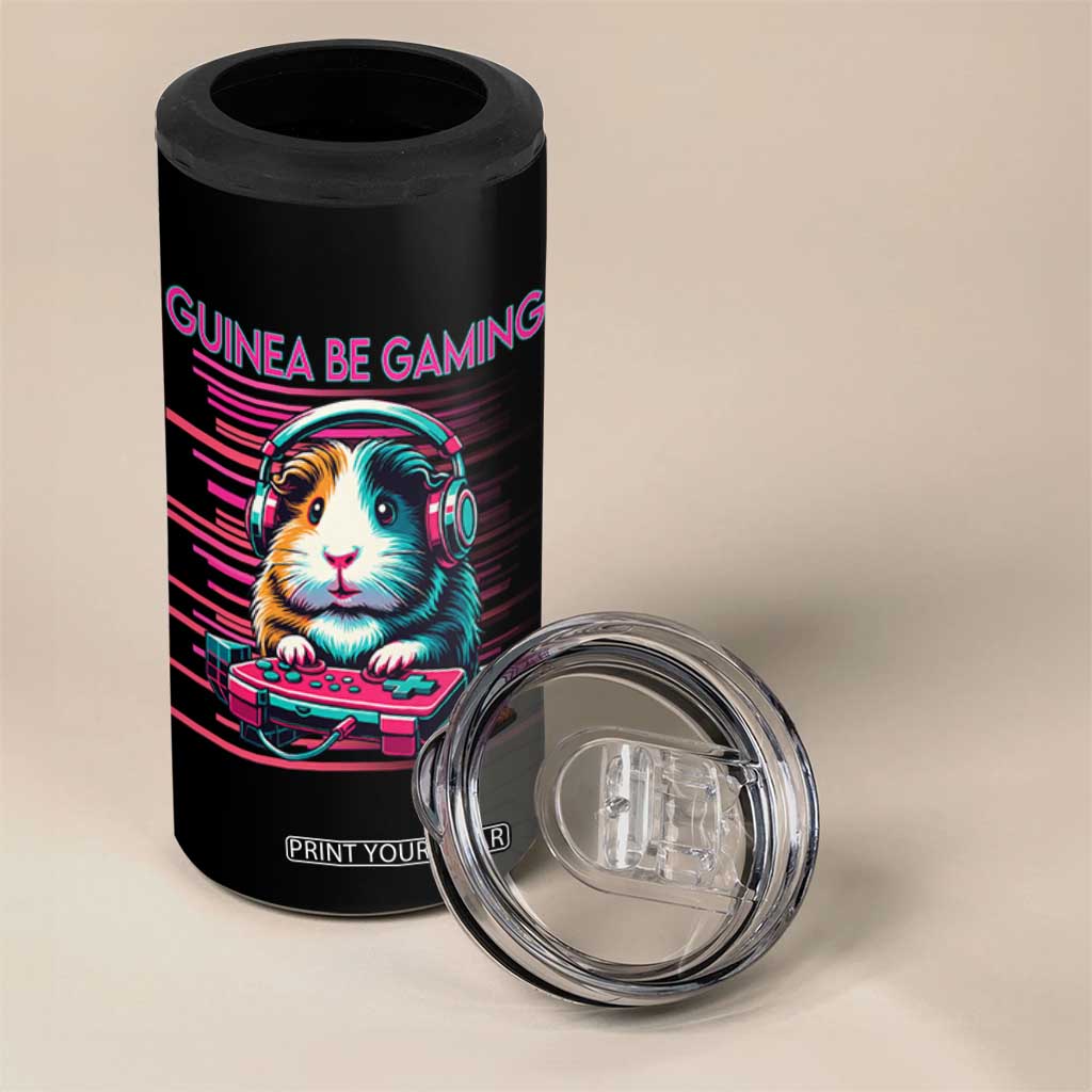 Funny Guinea Pig Video Game Player Gift 4 in 1 Can Cooler Tumbler Guinea Be Gaming TS12 Print Your Wear