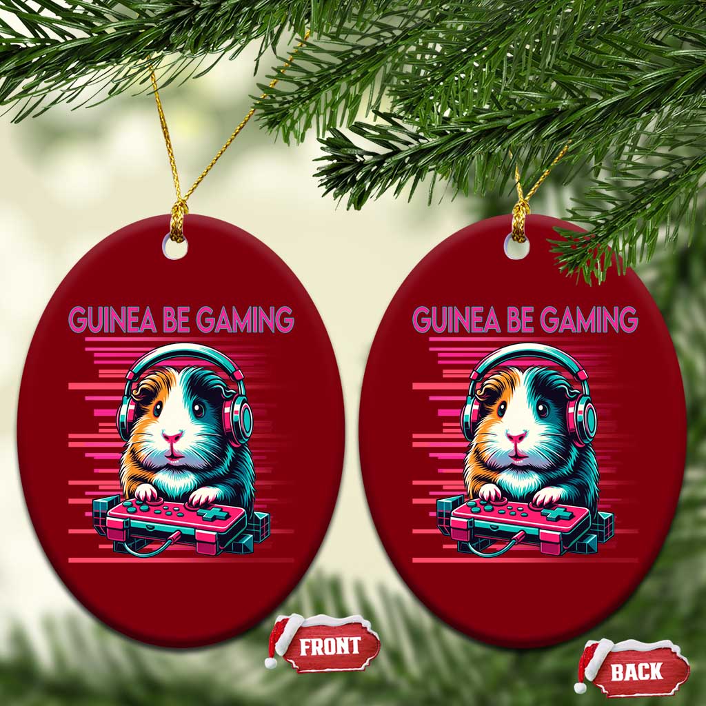 Funny Guinea Pig Video Game Player Gift Ceramic Ornament Guinea Be Gaming TS12 Print Your Wear
