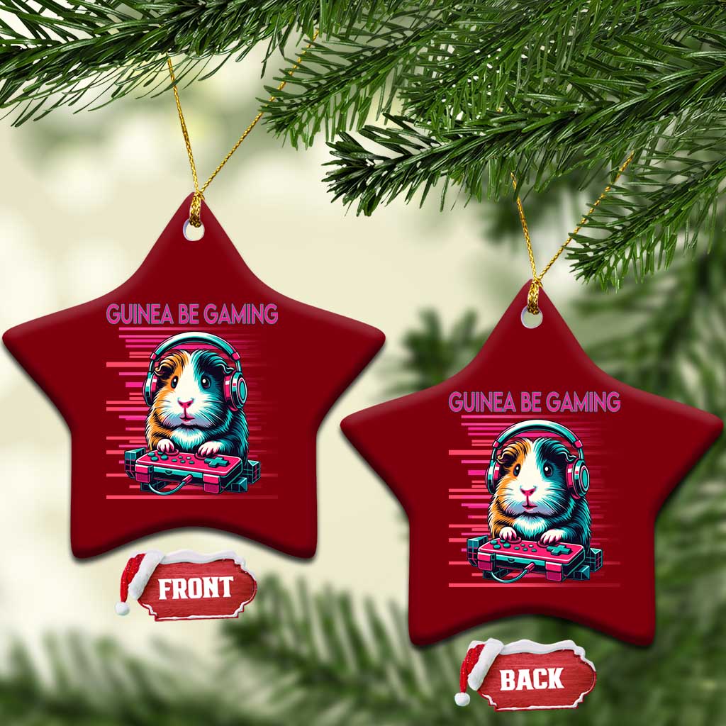 Funny Guinea Pig Video Game Player Gift Ceramic Ornament Guinea Be Gaming TS12 Print Your Wear