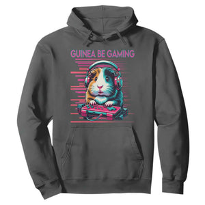 Funny Guinea Pig Video Game Player Gift Hoodie Guinea Be Gaming TS12 Dark Heather Print Your Wear