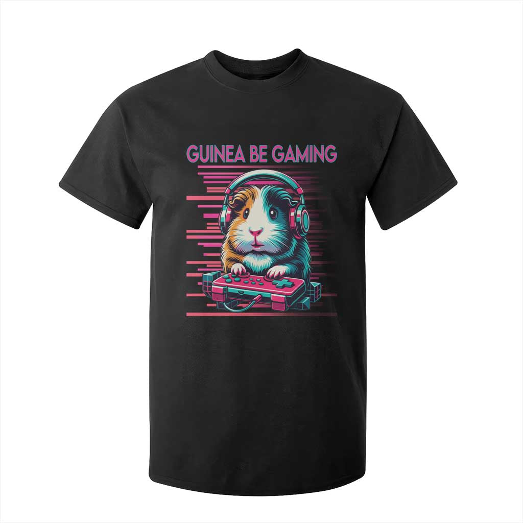 Funny Guinea Pig Video Game Player Gift T Shirt For Kid Guinea Be Gaming TS12 Black Print Your Wear