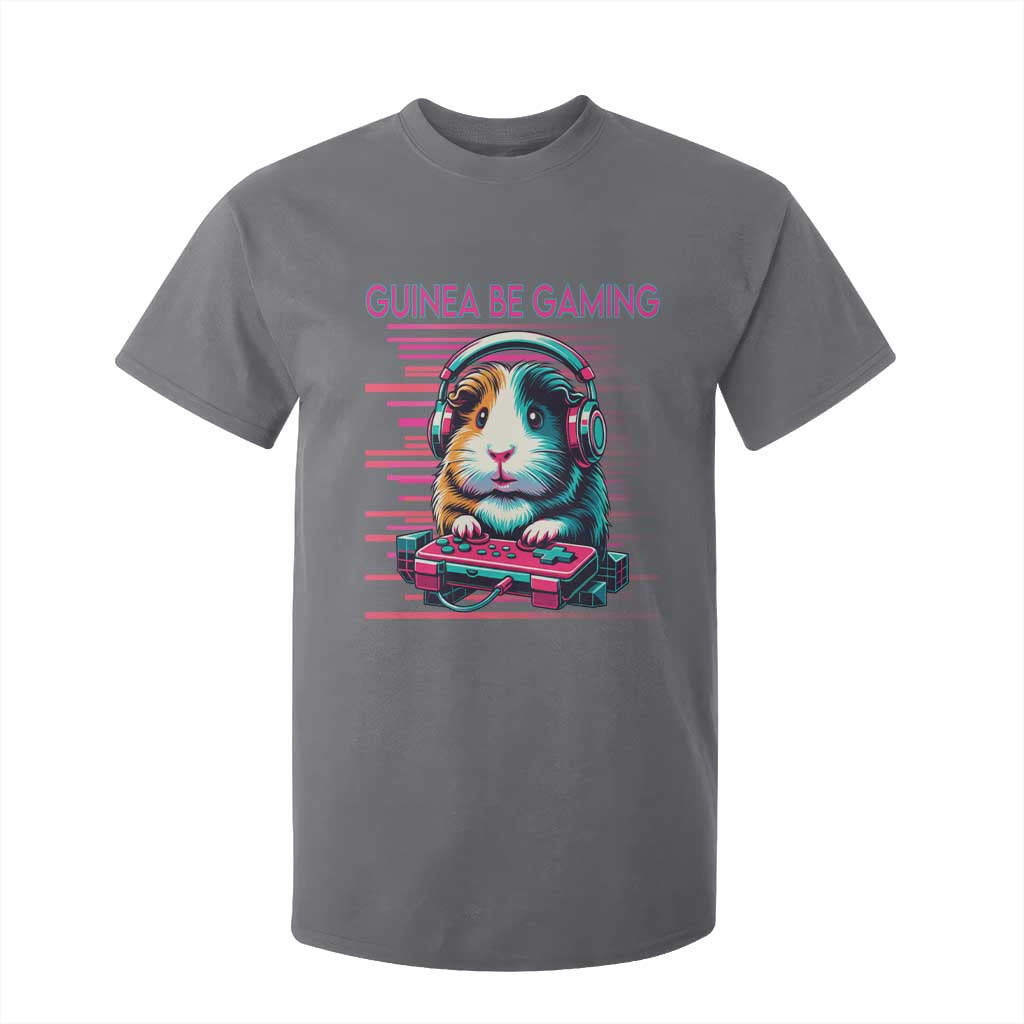 Funny Guinea Pig Video Game Player Gift T Shirt For Kid Guinea Be Gaming TS12 Charcoal Print Your Wear