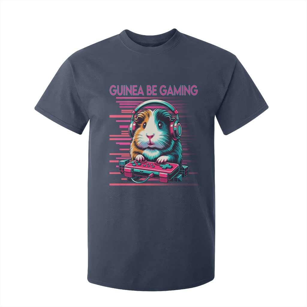 Funny Guinea Pig Video Game Player Gift T Shirt For Kid Guinea Be Gaming TS12 Navy Print Your Wear
