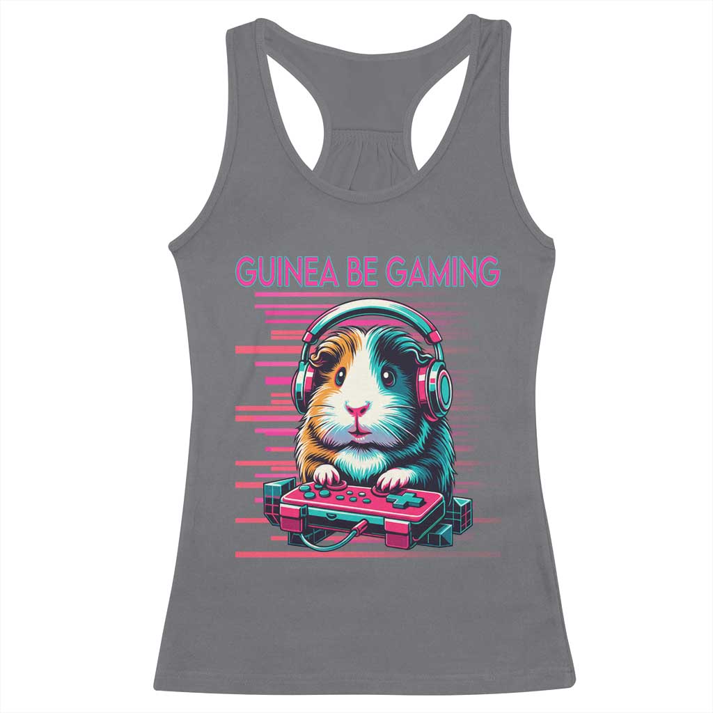 Funny Guinea Pig Video Game Player Gift Racerback Tank Top Guinea Be Gaming TS12 Charcoal Print Your Wear