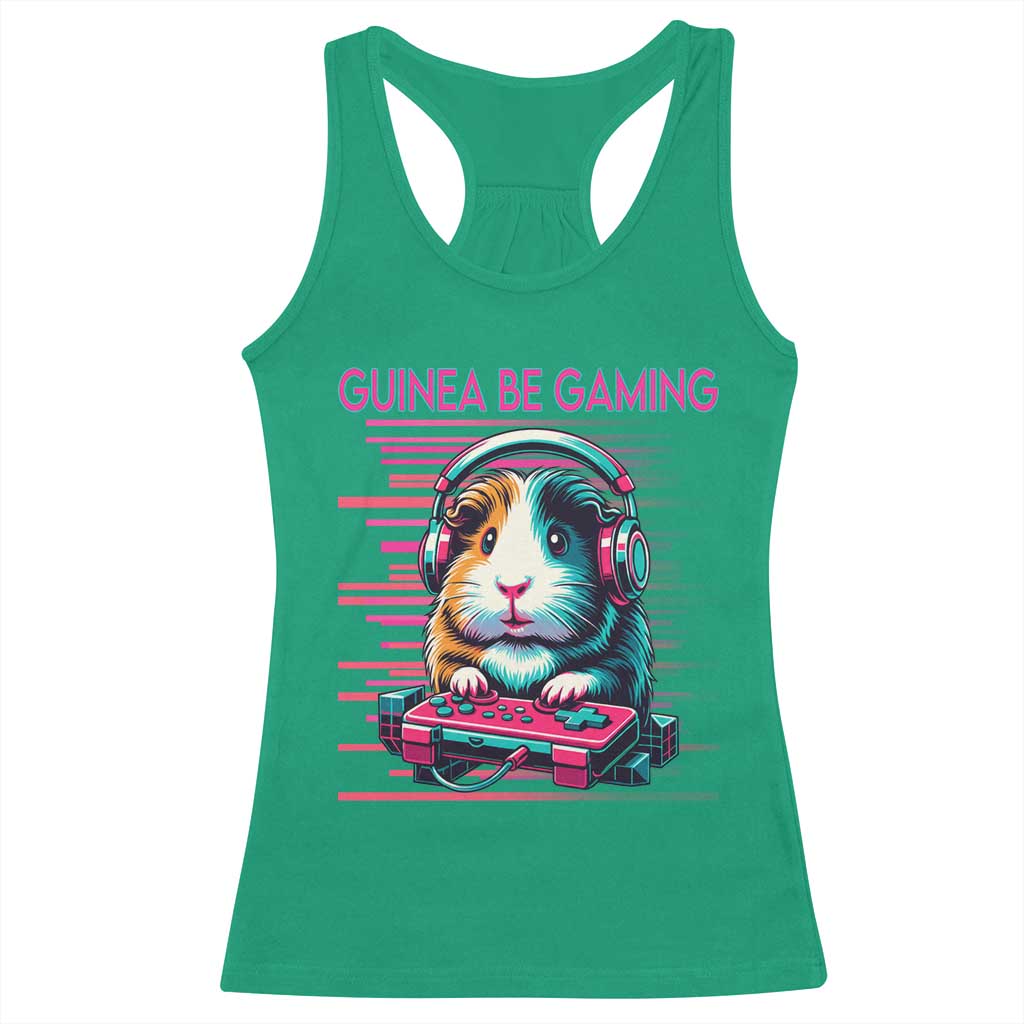 Funny Guinea Pig Video Game Player Gift Racerback Tank Top Guinea Be Gaming TS12 Irish Green Print Your Wear