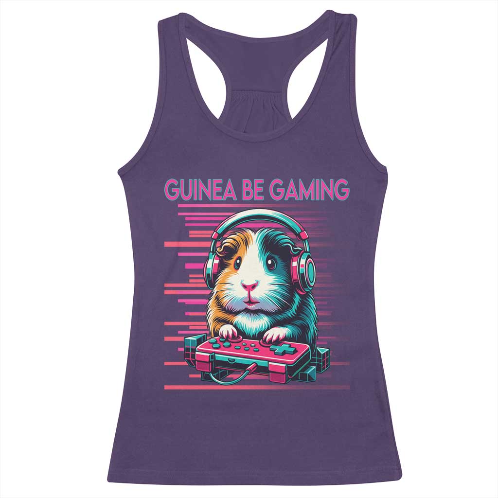 Funny Guinea Pig Video Game Player Gift Racerback Tank Top Guinea Be Gaming TS12 Purple Print Your Wear