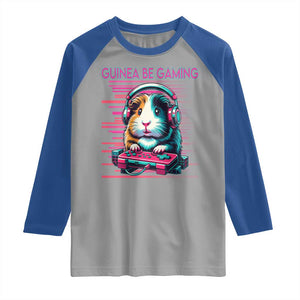 Funny Guinea Pig Video Game Player Gift Raglan Shirt Guinea Be Gaming TS12 Sport Gray Royal Print Your Wear