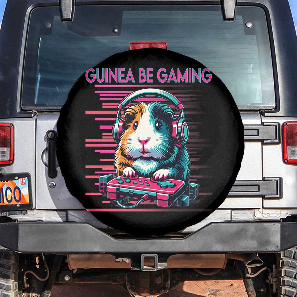 Funny Guinea Pig Video Game Player Gift Spare Tire Cover Guinea Be Gaming TS12 No hole Black Print Your Wear