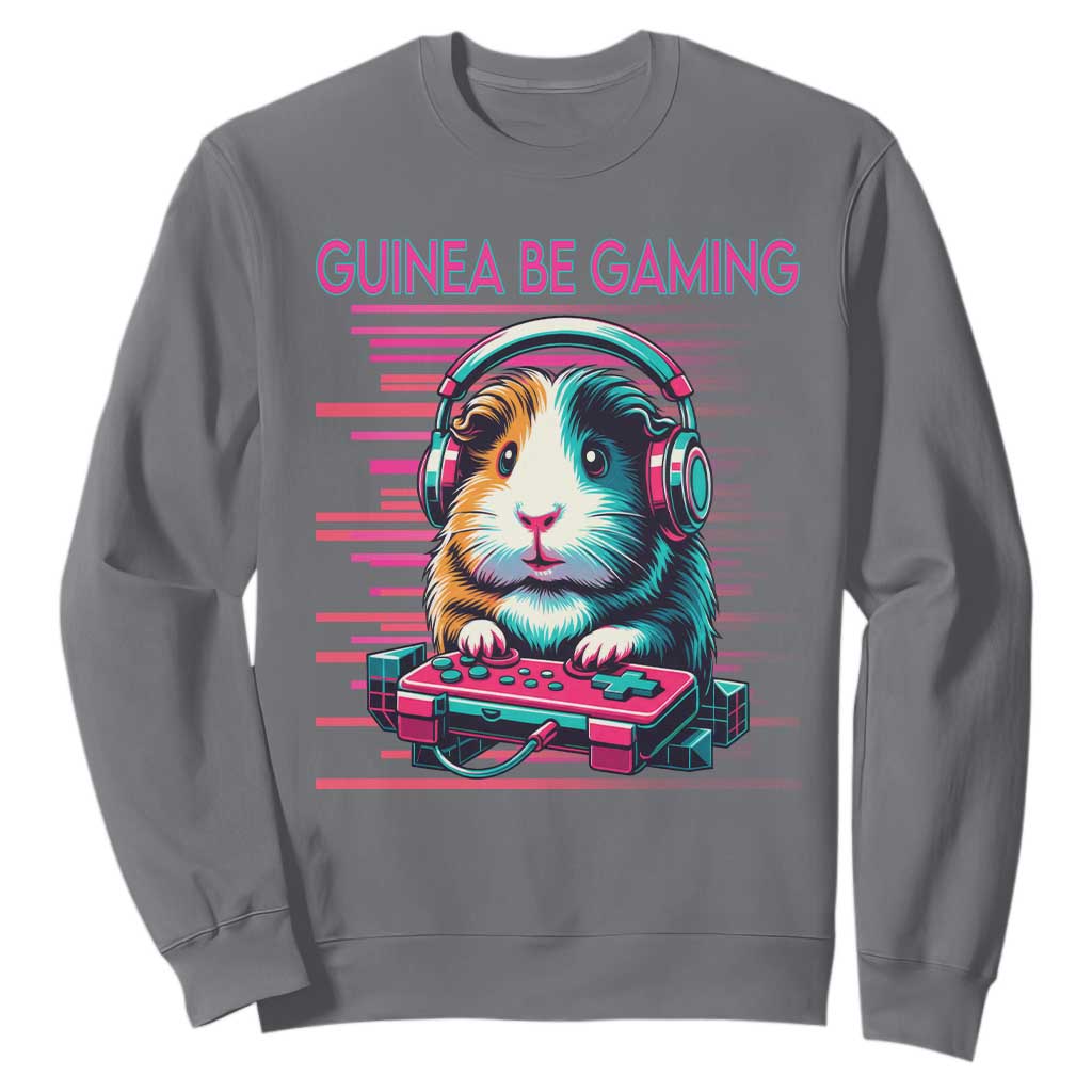 Funny Guinea Pig Video Game Player Gift Sweatshirt Guinea Be Gaming TS12 Charcoal Print Your Wear