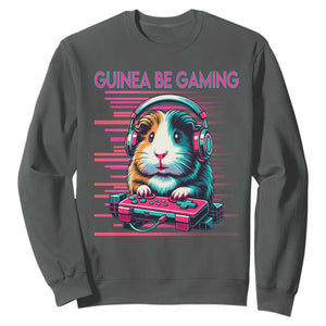Funny Guinea Pig Video Game Player Gift Sweatshirt Guinea Be Gaming TS12 Dark Heather Print Your Wear