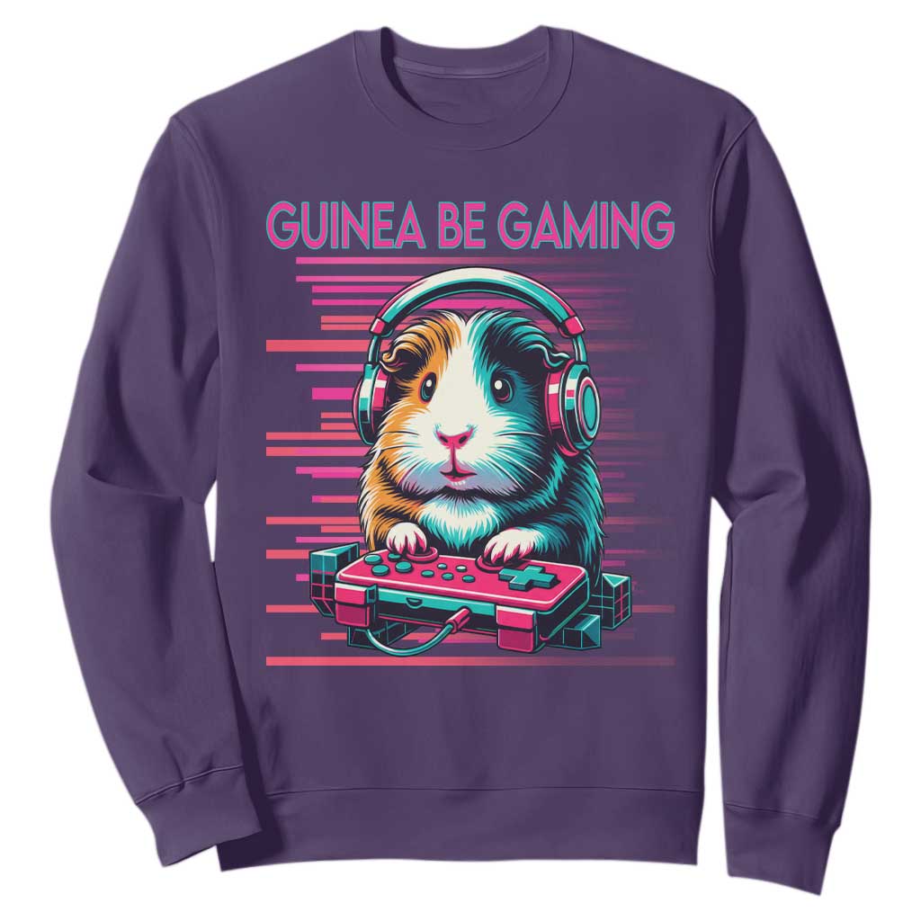 Funny Guinea Pig Video Game Player Gift Sweatshirt Guinea Be Gaming TS12 Purple Print Your Wear