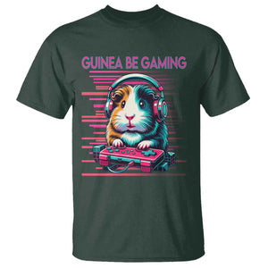 Funny Guinea Pig Video Game Player Gift T Shirt Guinea Be Gaming TS12 Dark Forest Green Print Your Wear