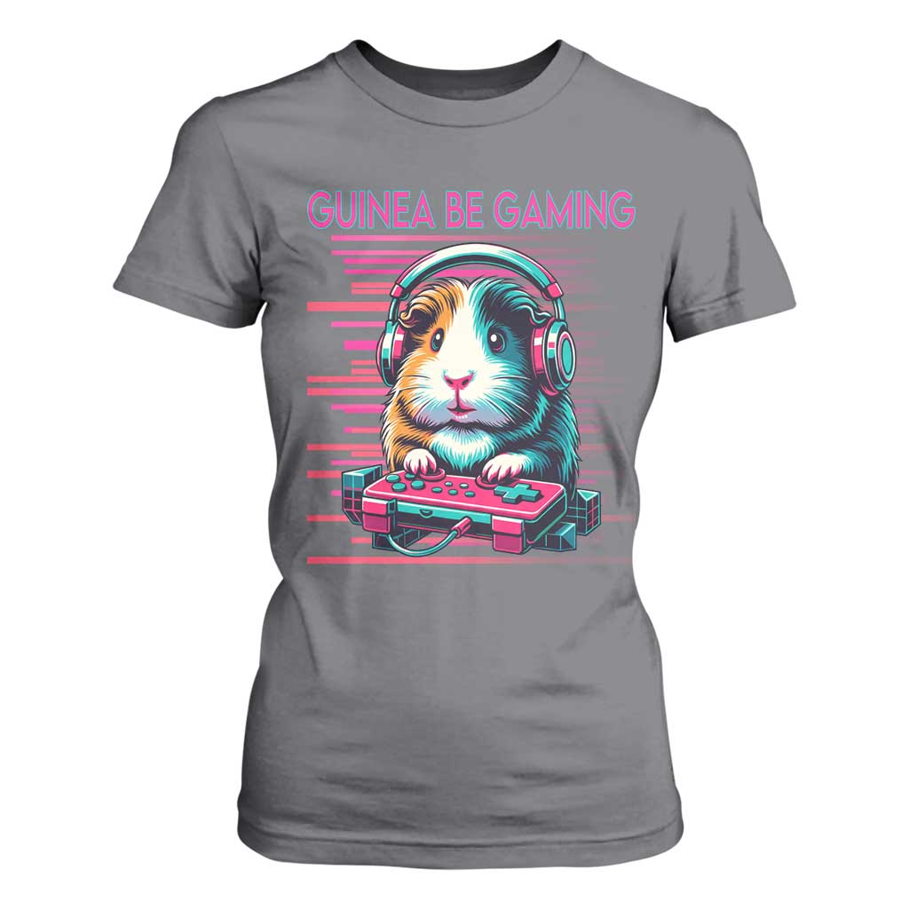 Funny Guinea Pig Video Game Player Gift T Shirt For Women Guinea Be Gaming TS12 Charcoal Print Your Wear