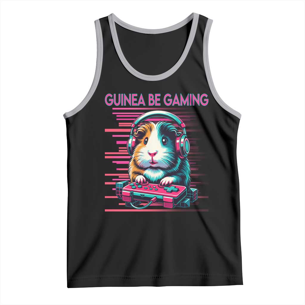 Funny Guinea Pig Video Game Player Gift Tank Top Guinea Be Gaming TS12 Black Athletic Heather Print Your Wear