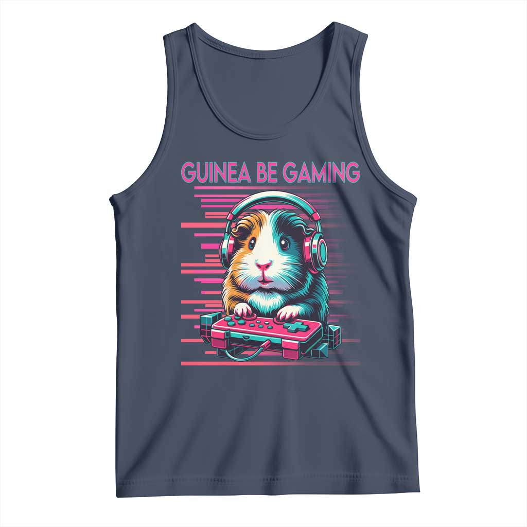 Funny Guinea Pig Video Game Player Gift Tank Top Guinea Be Gaming TS12 Navy Print Your Wear