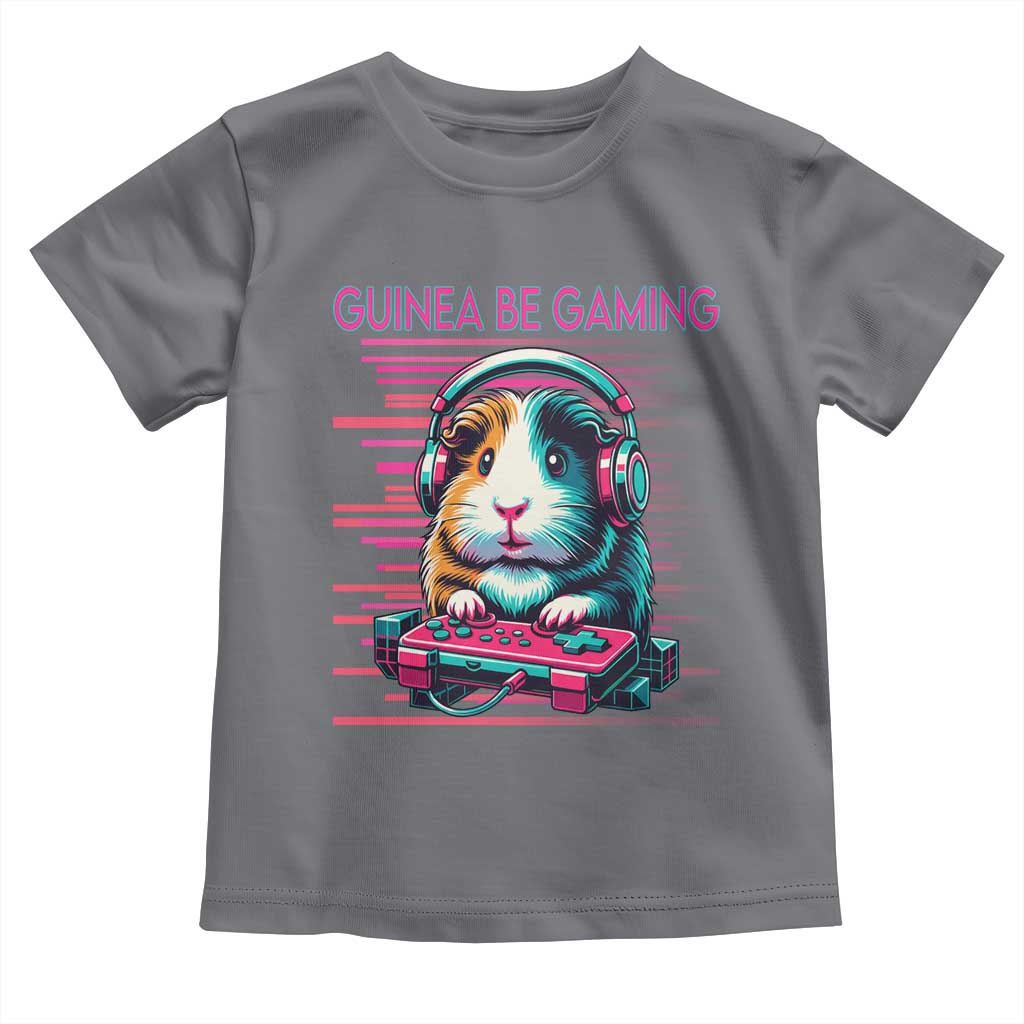 Funny Guinea Pig Video Game Player Gift Toddler T Shirt Guinea Be Gaming TS12 Charcoal Print Your Wear