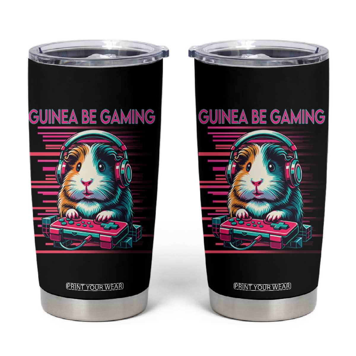 Funny Guinea Pig Video Game Player Gift Tumbler Cup Guinea Be Gaming TS12 Black Print Your Wear