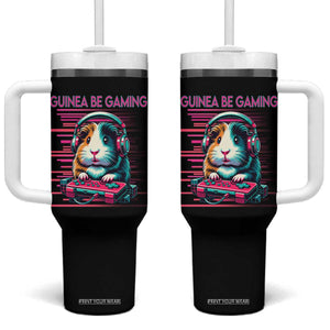 Funny Guinea Pig Video Game Player Gift Tumbler With Handle Guinea Be Gaming TS12 One Size: 40 oz Black Print Your Wear