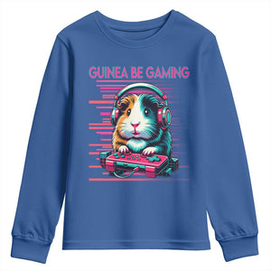 Funny Guinea Pig Video Game Player Gift Youth Sweatshirt Guinea Be Gaming TS12 Royal Blue Print Your Wear