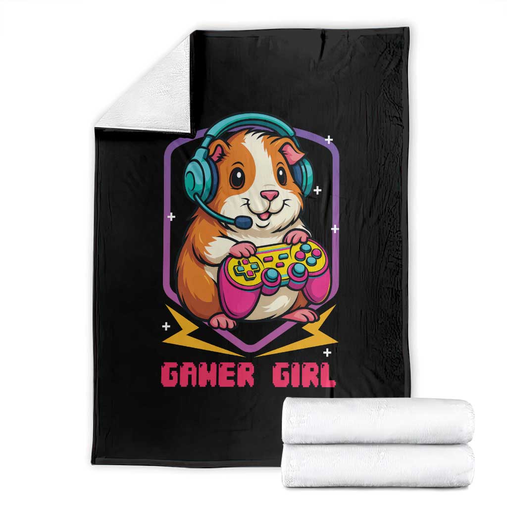 Guinea Pig Video Game Rodent Lover Throw Blanket Funny Gamers Girl Gift TS12 Black Print Your Wear