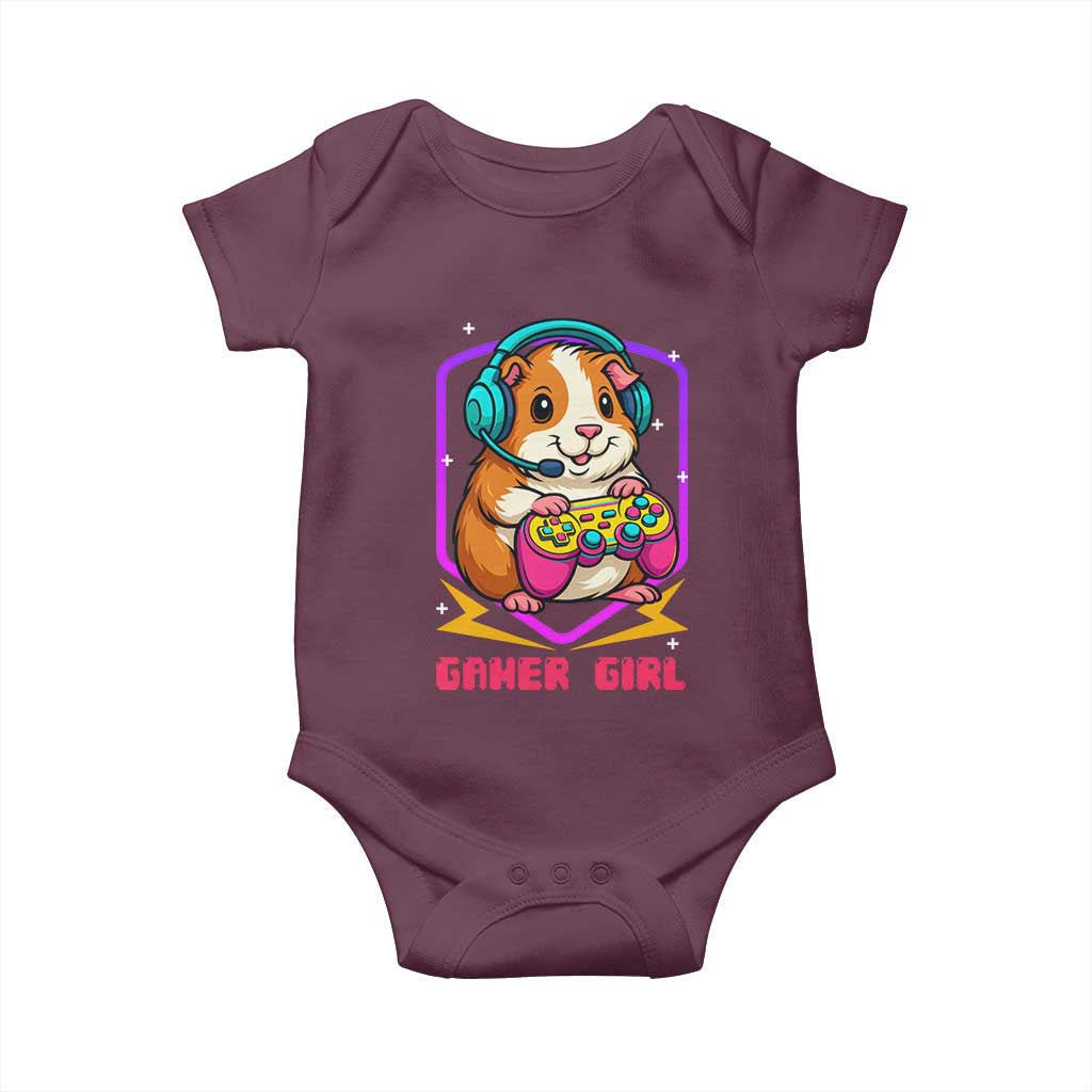 Guinea Pig Video Game Rodent Lover Baby Onesie Funny Gamers Girl Gift TS12 Maroon Print Your Wear