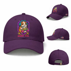 Guinea Pig Video Game Rodent Lover Baseball Cap Funny Gamers Girl Gift TS12 Baseball Cap Universal Fit Purple Print Your Wear