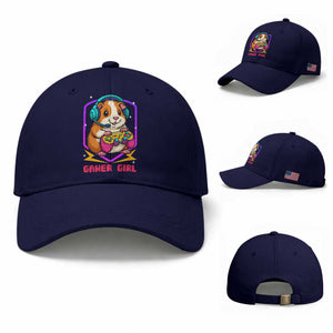 Guinea Pig Video Game Rodent Lover Baseball Cap Funny Gamers Girl Gift TS12 Baseball Cap Universal Fit Dark Blue Print Your Wear