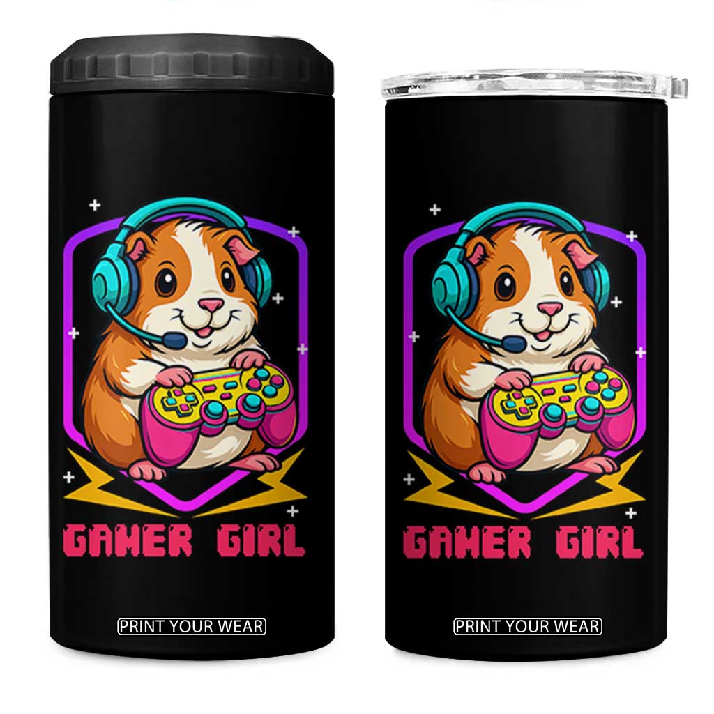 Guinea Pig Video Game Rodent Lover 4 in 1 Can Cooler Tumbler Funny Gamers Girl Gift TS12 One Size: 16 oz Black Print Your Wear