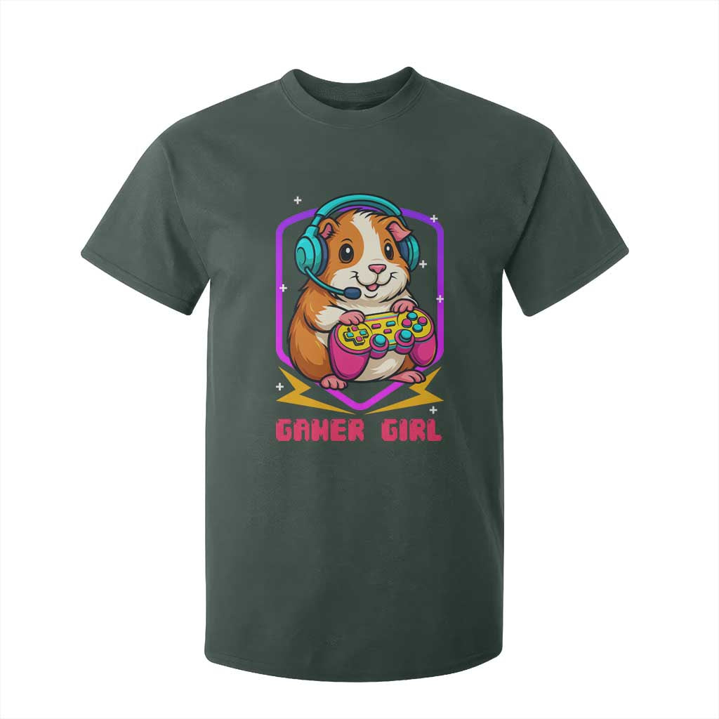 Guinea Pig Video Game Rodent Lover T Shirt For Kid Funny Gamers Girl Gift TS12 Dark Forest Green Print Your Wear