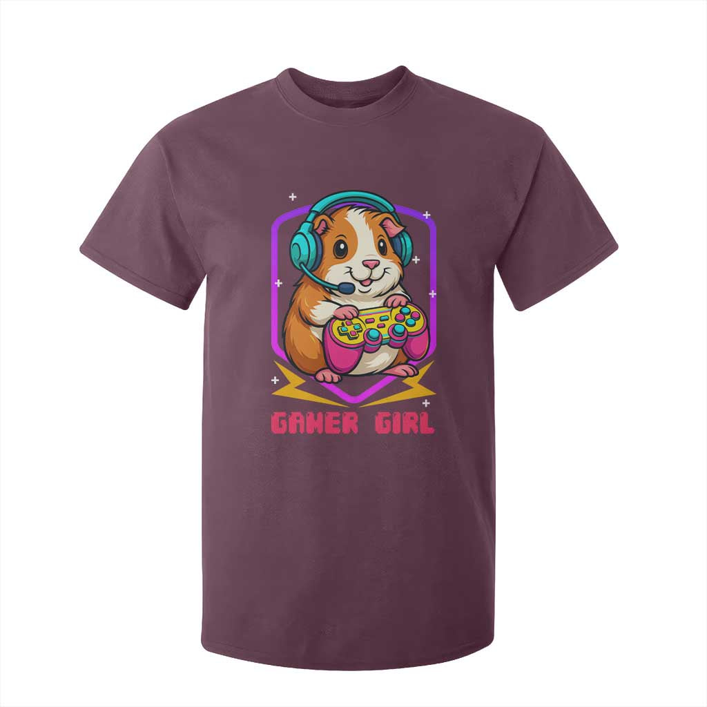 Guinea Pig Video Game Rodent Lover T Shirt For Kid Funny Gamers Girl Gift TS12 Maroon Print Your Wear
