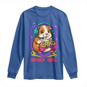 Guinea Pig Video Game Rodent Lover Long Sleeve Shirt Funny Gamers Girl Gift TS12 Royal Blue Print Your Wear