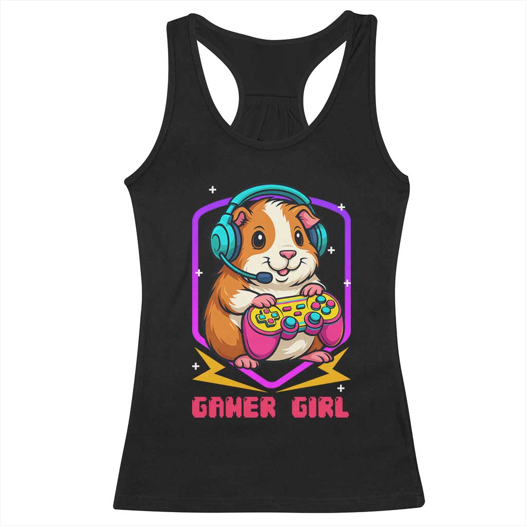 Guinea Pig Video Game Rodent Lover Racerback Tank Top Funny Gamers Girl Gift TS12 Black Print Your Wear
