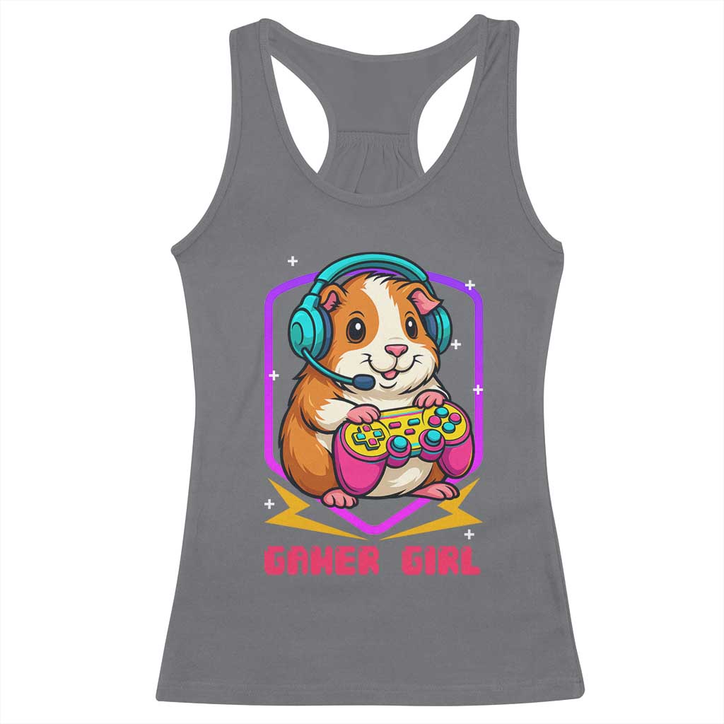 Guinea Pig Video Game Rodent Lover Racerback Tank Top Funny Gamers Girl Gift TS12 Charcoal Print Your Wear