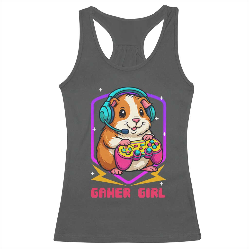 Guinea Pig Video Game Rodent Lover Racerback Tank Top Funny Gamers Girl Gift TS12 Dark Heather Print Your Wear