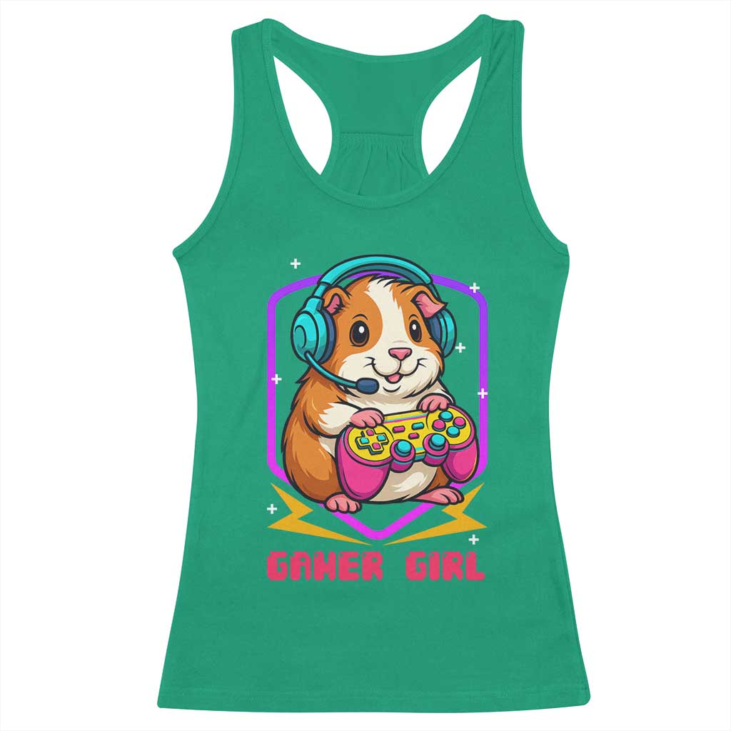 Guinea Pig Video Game Rodent Lover Racerback Tank Top Funny Gamers Girl Gift TS12 Irish Green Print Your Wear