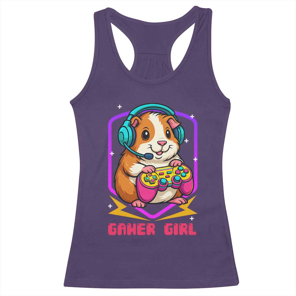 Guinea Pig Video Game Rodent Lover Racerback Tank Top Funny Gamers Girl Gift TS12 Purple Print Your Wear