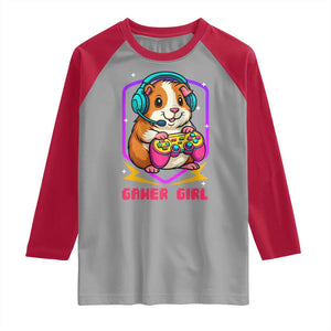 Guinea Pig Video Game Rodent Lover Raglan Shirt Funny Gamers Girl Gift TS12 Sport Gray Red Print Your Wear
