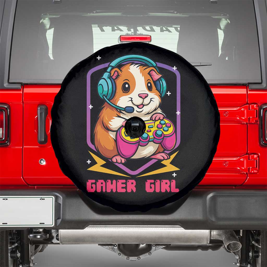 Guinea Pig Video Game Rodent Lover Spare Tire Cover Funny Gamers Girl Gift TS12 Black Print Your Wear