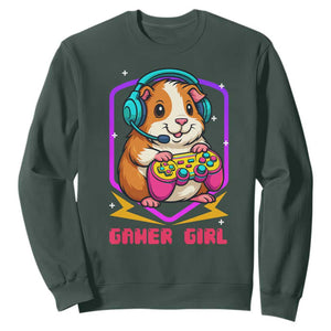 Guinea Pig Video Game Rodent Lover Sweatshirt Funny Gamers Girl Gift TS12 Dark Forest Green Print Your Wear