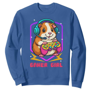 Guinea Pig Video Game Rodent Lover Sweatshirt Funny Gamers Girl Gift TS12 Royal Blue Print Your Wear