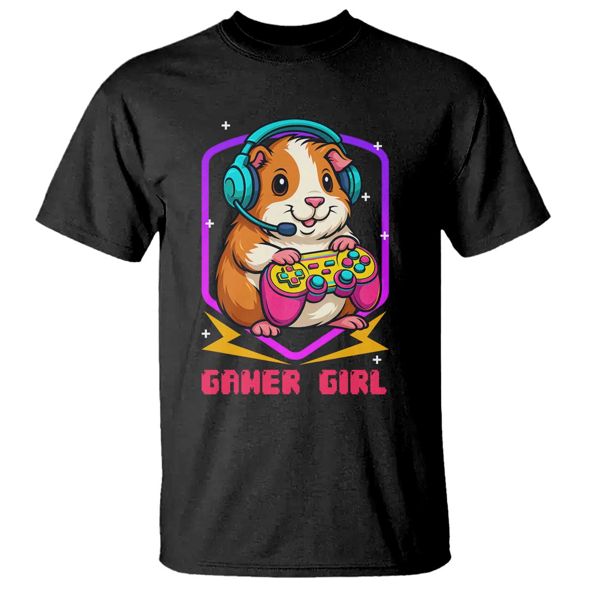 Guinea Pig Video Game Rodent Lover T Shirt Funny Gamers Girl Gift TS12 Black Print Your Wear