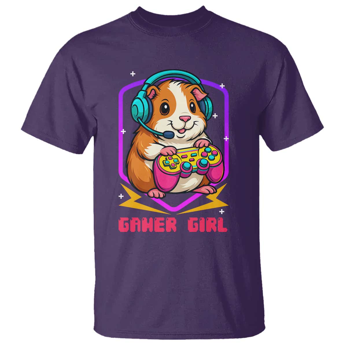 Guinea Pig Video Game Rodent Lover T Shirt Funny Gamers Girl Gift TS12 Purple Print Your Wear