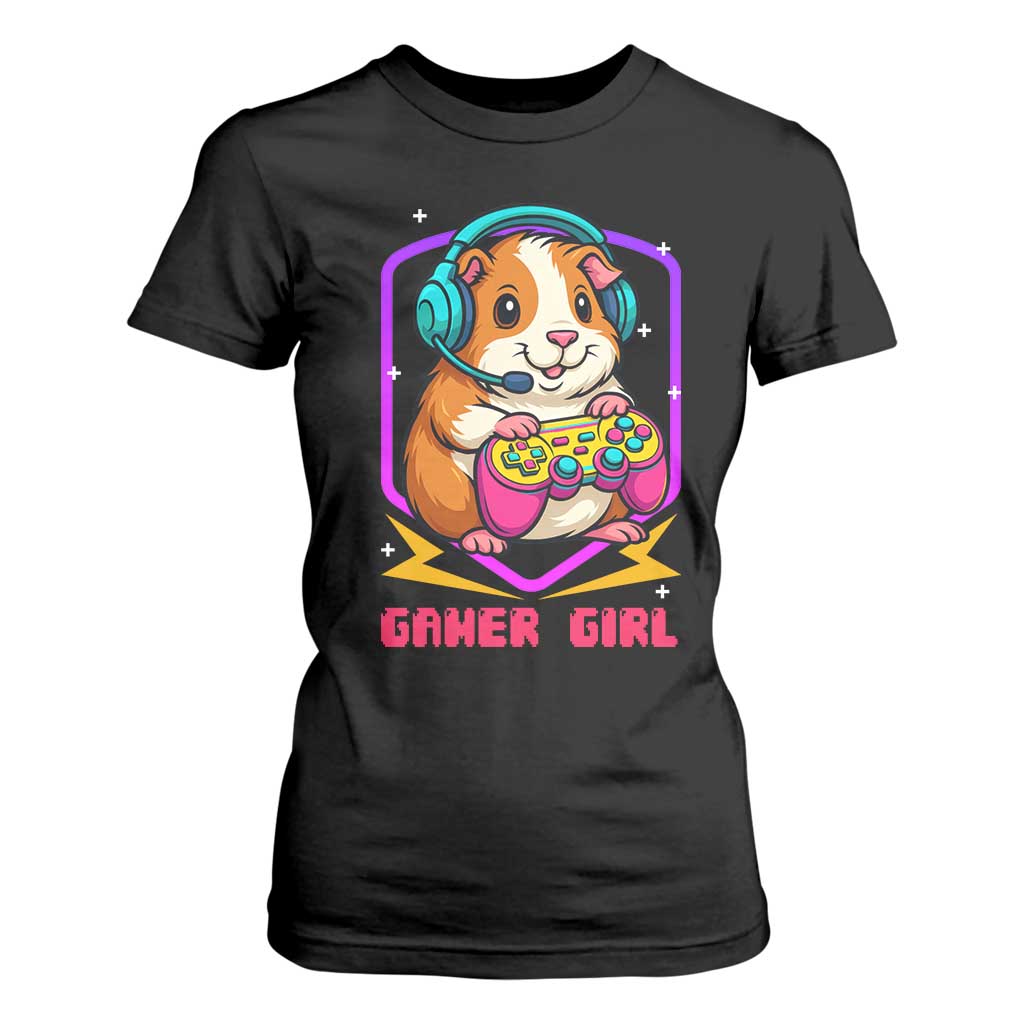 Guinea Pig Video Game Rodent Lover T Shirt For Women Funny Gamers Girl Gift TS12 Black Print Your Wear