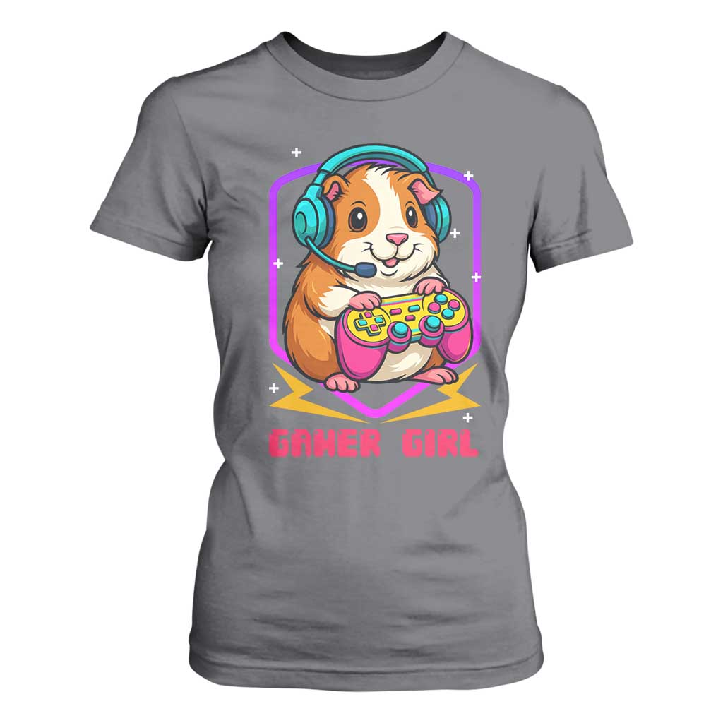 Guinea Pig Video Game Rodent Lover T Shirt For Women Funny Gamers Girl Gift TS12 Charcoal Print Your Wear