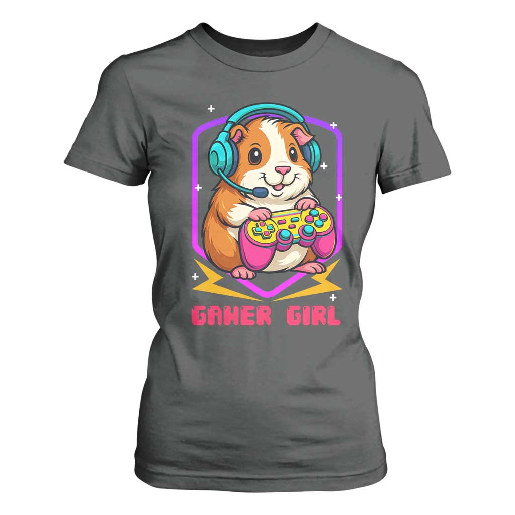 Guinea Pig Video Game Rodent Lover T Shirt For Women Funny Gamers Girl Gift TS12 Dark Heather Print Your Wear
