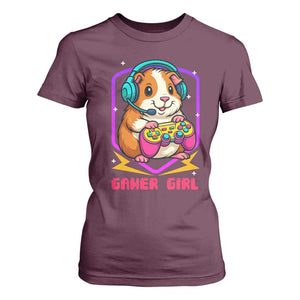 Guinea Pig Video Game Rodent Lover T Shirt For Women Funny Gamers Girl Gift TS12 Maroon Print Your Wear