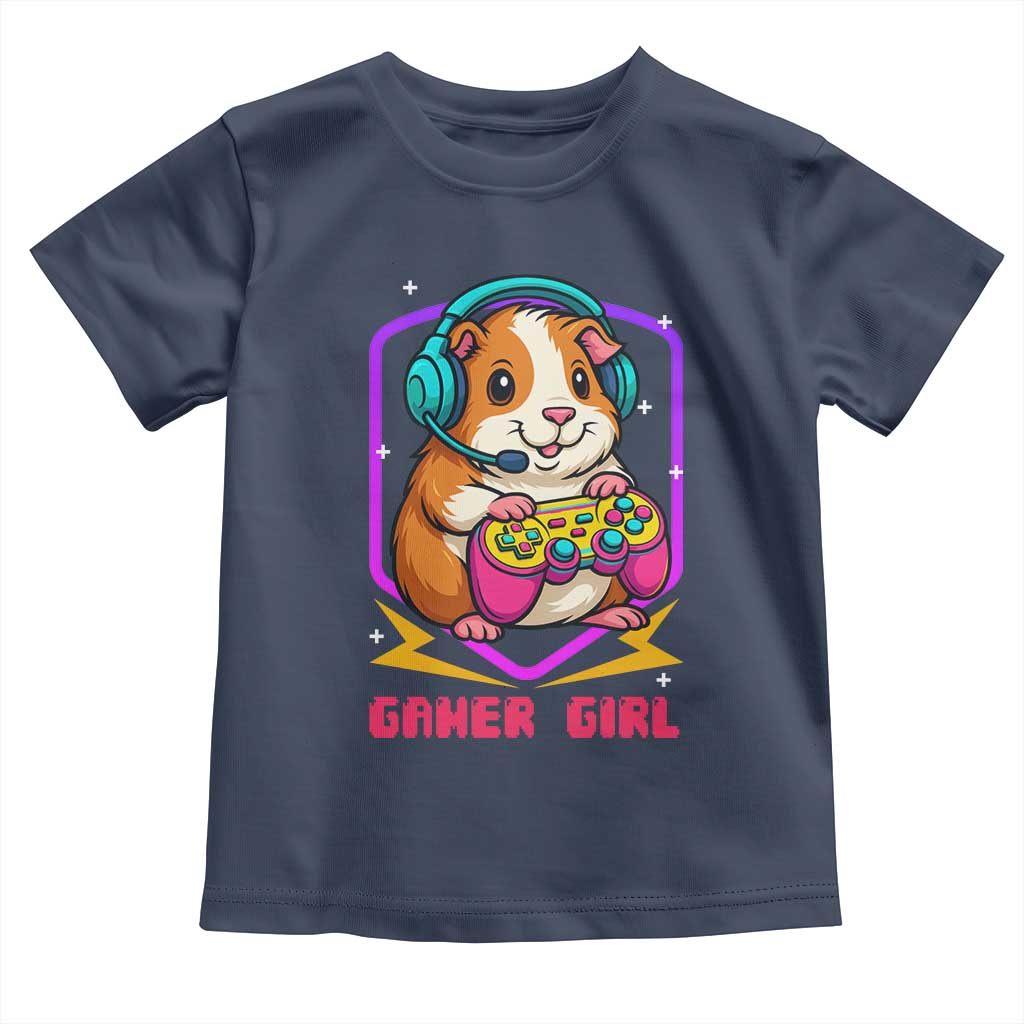 Guinea Pig Video Game Rodent Lover Toddler T Shirt Funny Gamers Girl Gift TS12 Navy Print Your Wear
