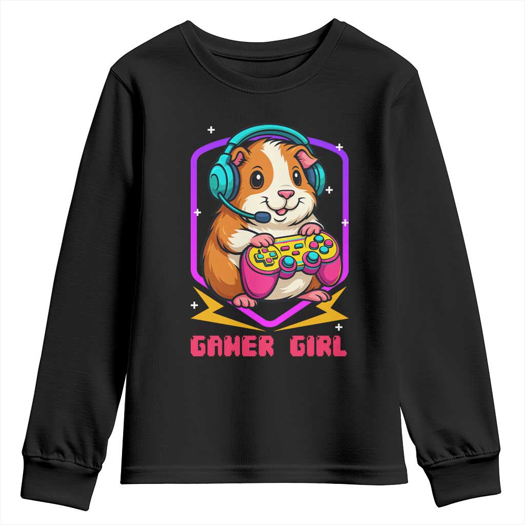 Guinea Pig Video Game Rodent Lover Youth Sweatshirt Funny Gamers Girl Gift TS12 Black Print Your Wear