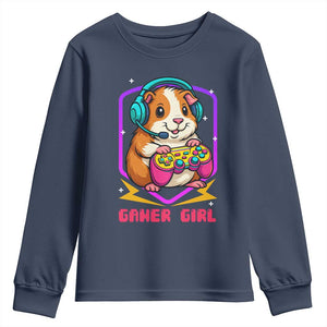 Guinea Pig Video Game Rodent Lover Youth Sweatshirt Funny Gamers Girl Gift TS12 Navy Print Your Wear